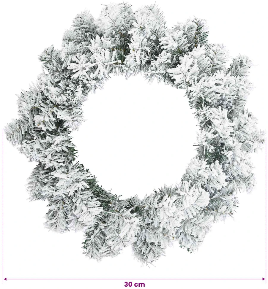 Kalėdų Vainikas Balta Ø 30 cm PVC