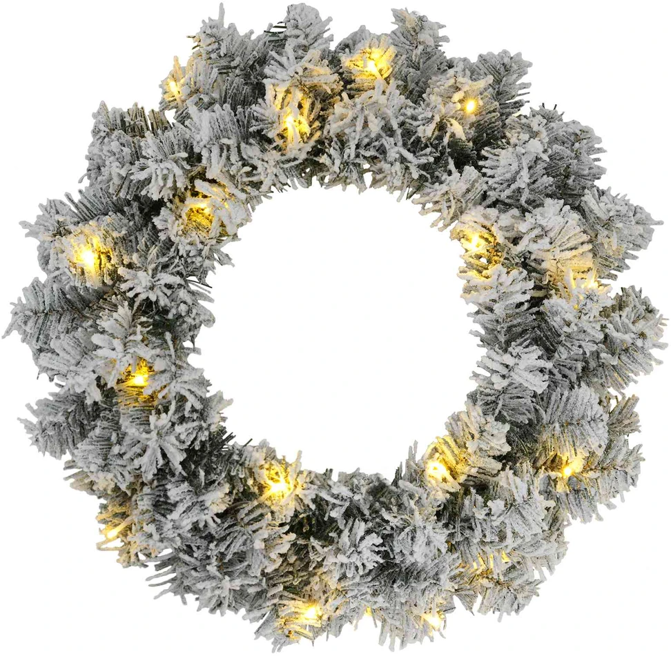 Kalėdų Vainikas Žalia ir balta Ø 30 cm PVC 25 LED