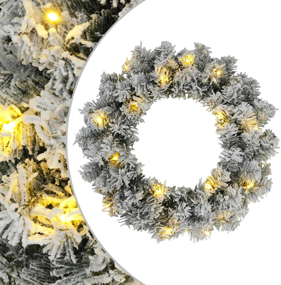 Kalėdų Vainikas Žalia ir balta Ø 30 cm PVC 25 LED