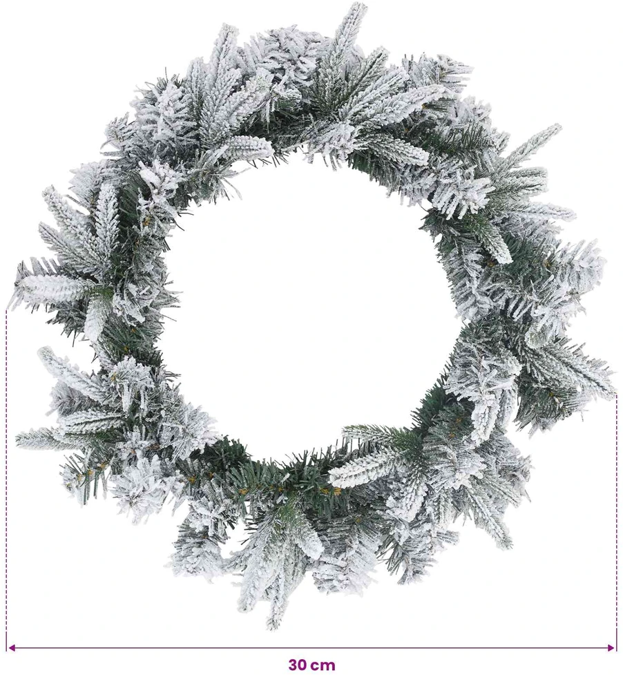 Kalėdų Vainikas Balta Skersmuo 30 cm PVC ir PE