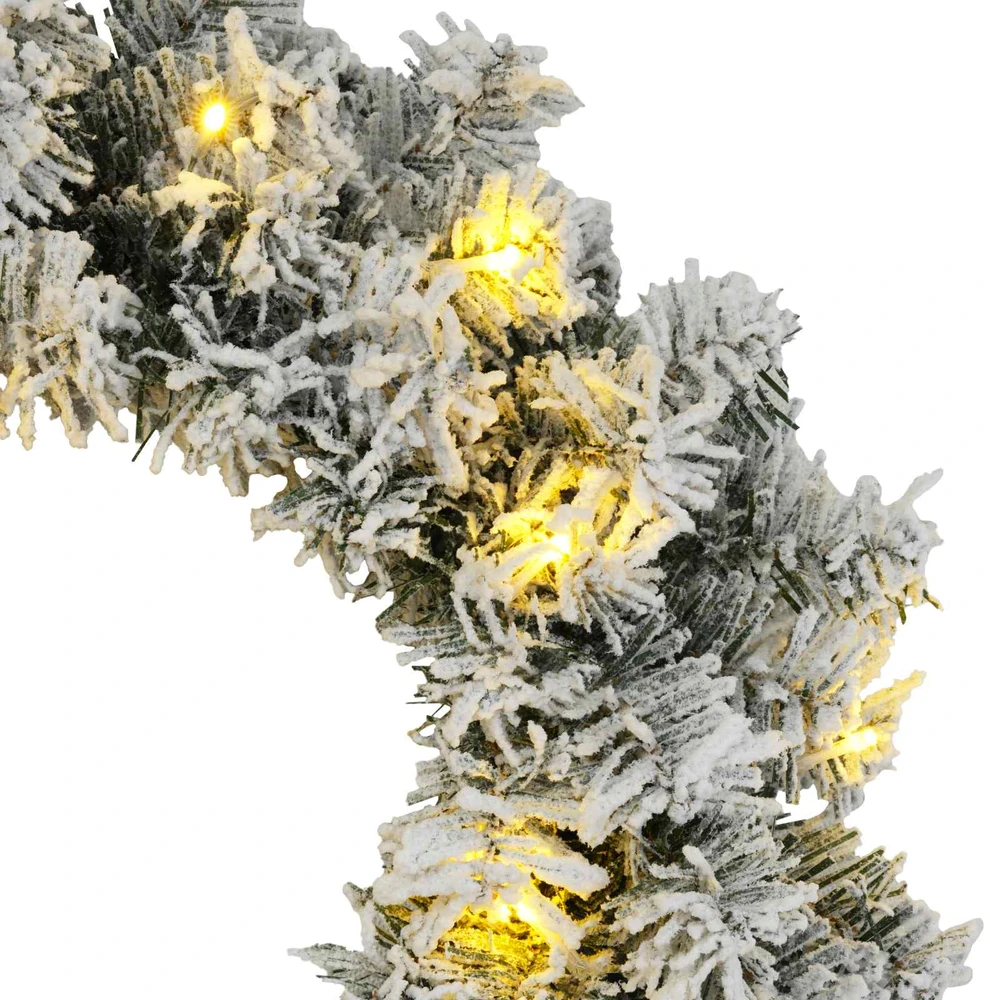 Kalėdų Vainikas Žalia ir balta Ø 50 cm PVC 25 LED