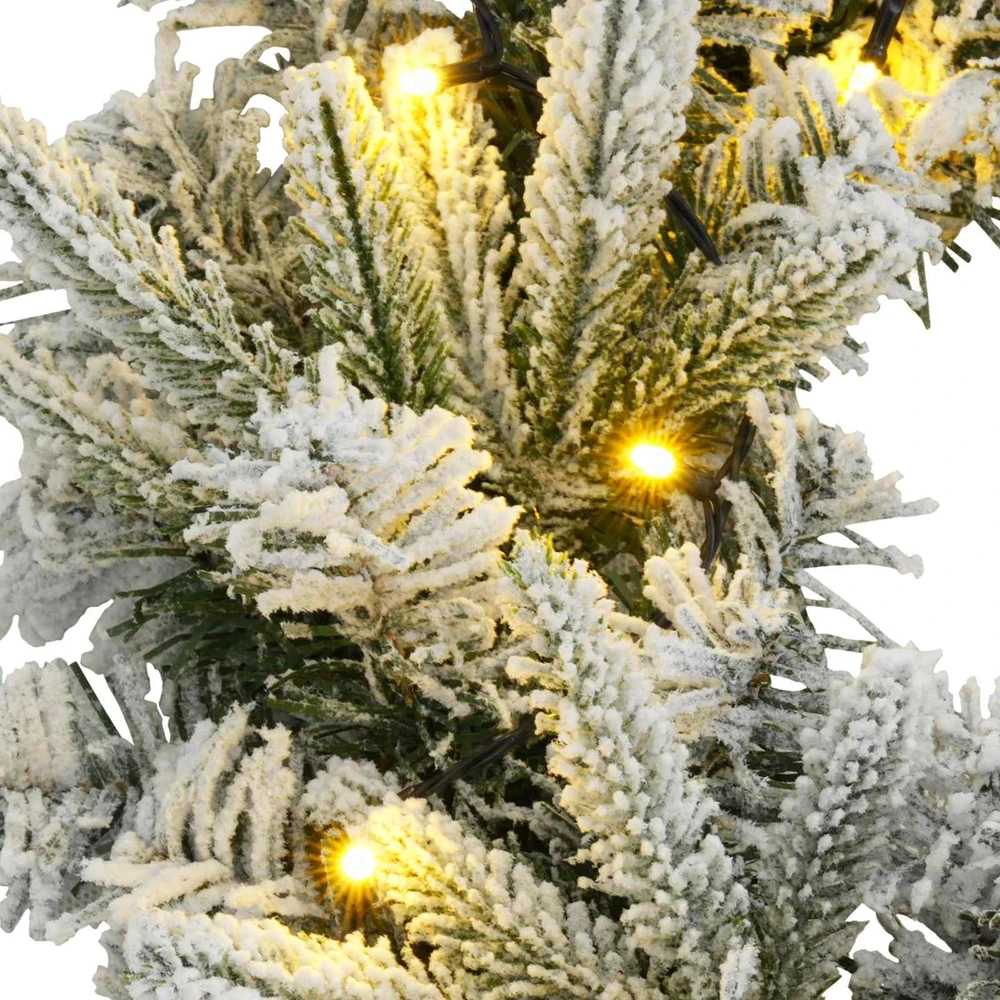 Kalėdų Vainikas Žalia ir balta Ø 50 cm PVC ir PE 25 LED