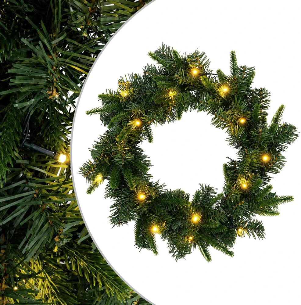 Kalėdų Vainikas Žalia Ø 30 cm PVC ir PE 25 LED