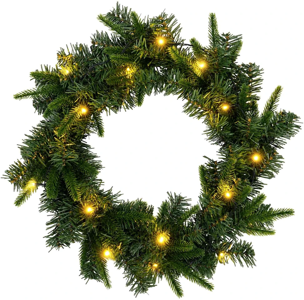 Kalėdų Vainikas Žalia Ø 50 cm PVC ir PE 25 LED
