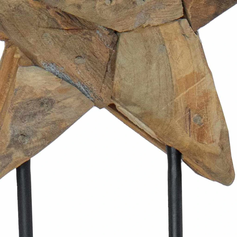 Kalėdų žvaigždė LED Ruda 31 x 15 x 46 cm Kieto teka medžio