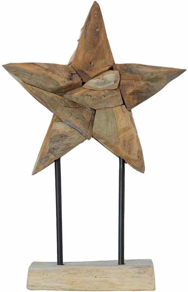 Kalėdų žvaigždė LED Ruda 31 x 15 x 46 cm Kieto teka medžio