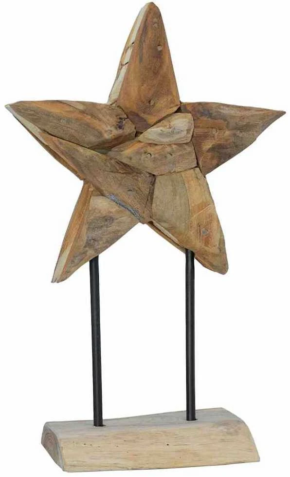 Kalėdų žvaigždė LED Ruda 31 x 15 x 46 cm Kieto teka medžio