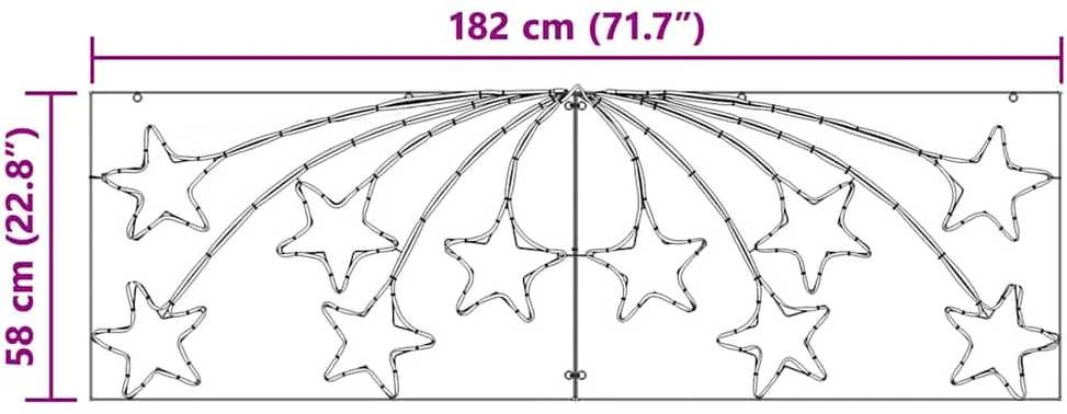 Kalėdų Žvaigždė 432 LED Įvairiaspalvis 182 x 58 cm PVC