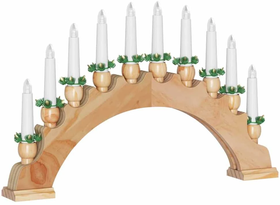 Kalėdų žvakių arkos su 10 LED žvakių LED Šilta balta