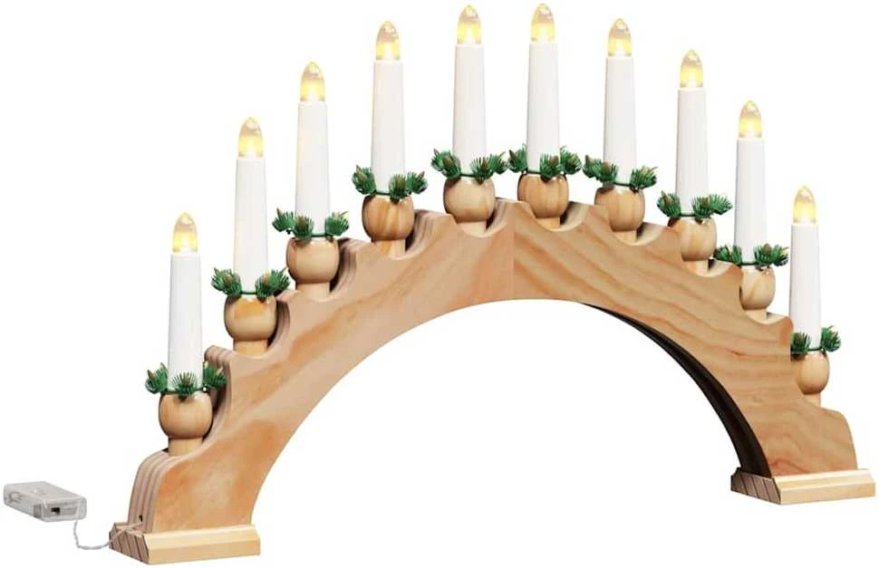 Kalėdų žvakių arkos su 10 LED žvakių LED Šilta balta
