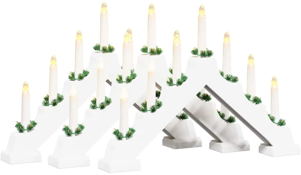 Kalėdų žvakių tiltas 3 vnt. 7 LED Šilta balta 39.5 x 5 x 29 cm