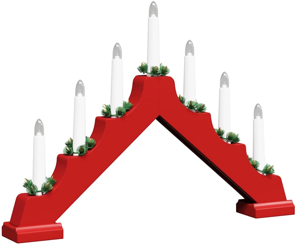 Kalėdų žvakių tiltas 3 vnt. 7 LED Šilta balta 39.5 x 5 x 29 cm