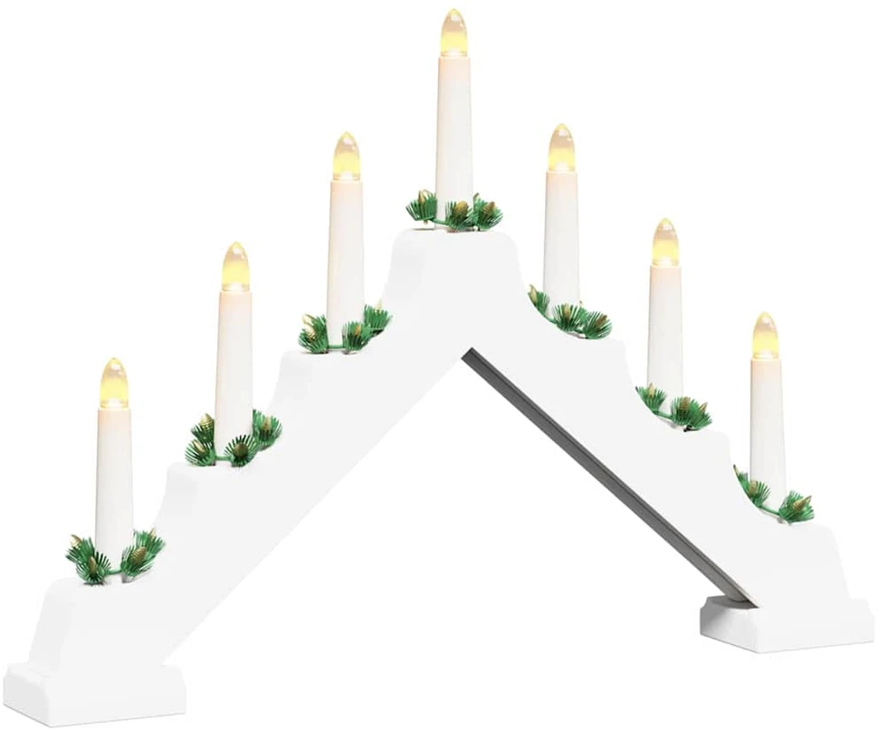 Kalėdų žvakių tiltas 7 LED Šilta balta 39.5 x 5 x 29 cm