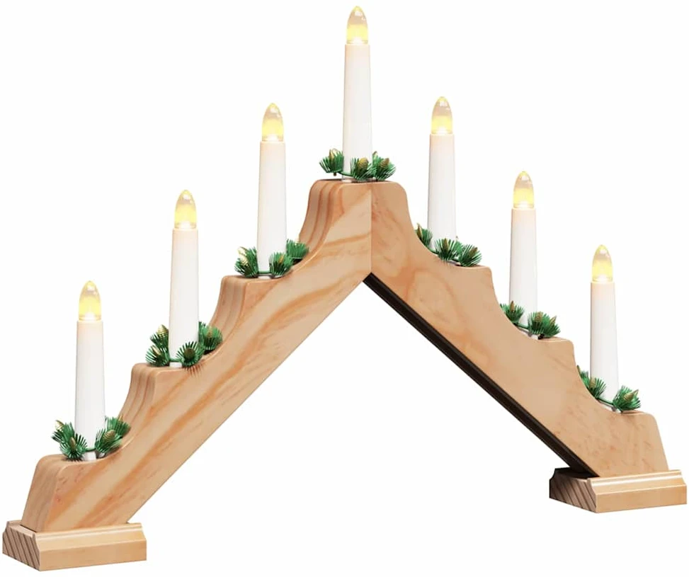 Kalėdų žvakių tiltas 7 LED Šilta balta 39.5 x 5 x 29 cm