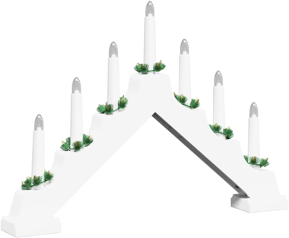 Kalėdų žvakių tiltas 7 LED Šilta balta 39.5 x 5 x 29 cm