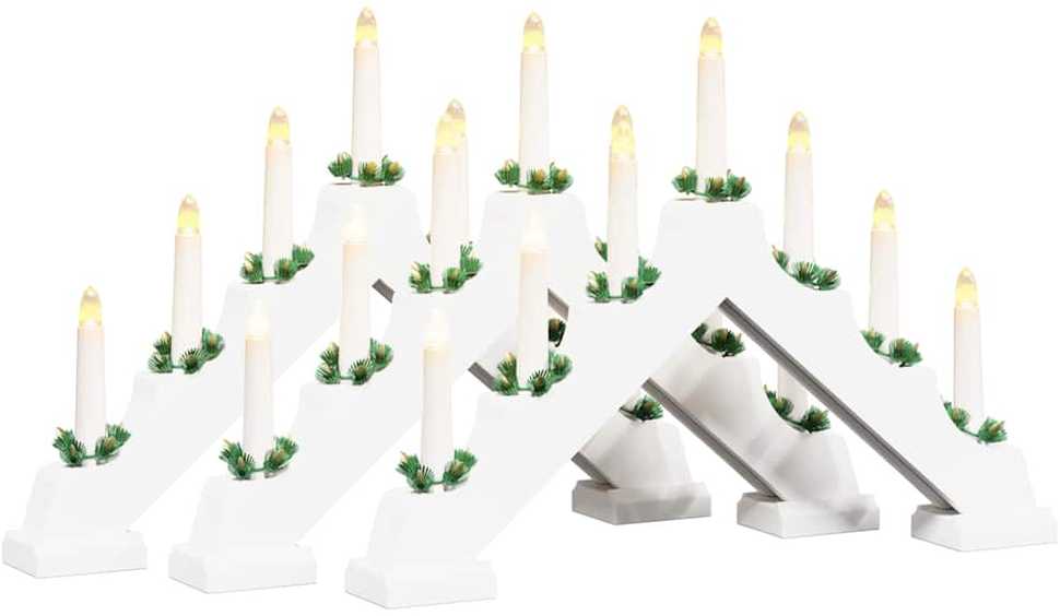 Kalėdų žvakių tiltas 3 vnt. 7 LED Šilta balta 39.5 x 5 x 29 cm