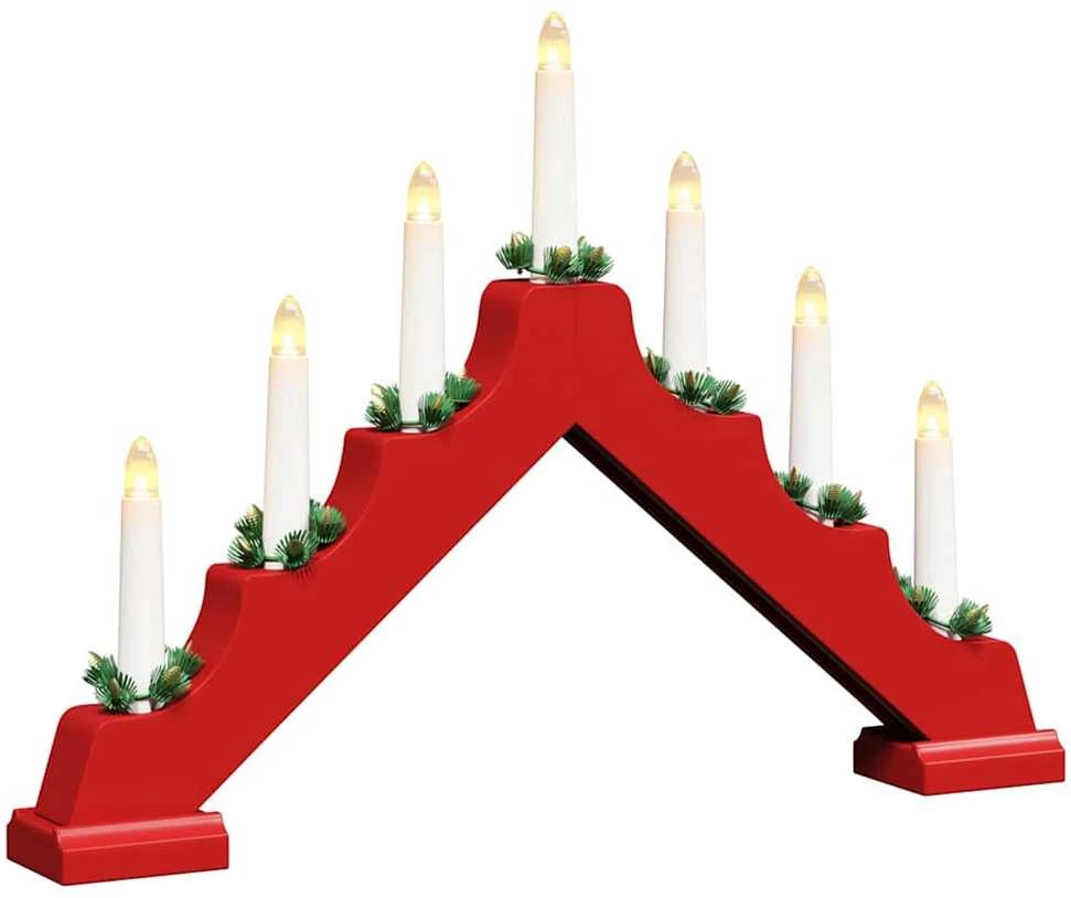 Kalėdų žvakių tiltas 3 vnt. 7 LED Šilta balta 39.5 x 5 x 29 cm
