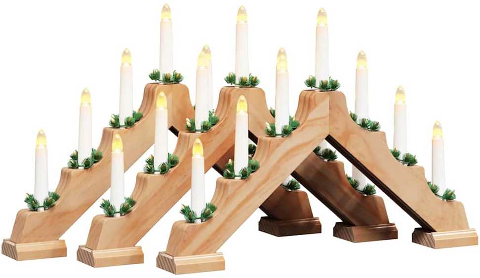 Kalėdų žvakių tiltas su 7 LED 3 pcs Ruda 39.5 x 5 x 29 cm