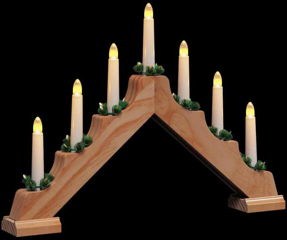 Kalėdų žvakių tiltas su 7 LED 3 pcs Ruda 39.5 x 5 x 29 cm