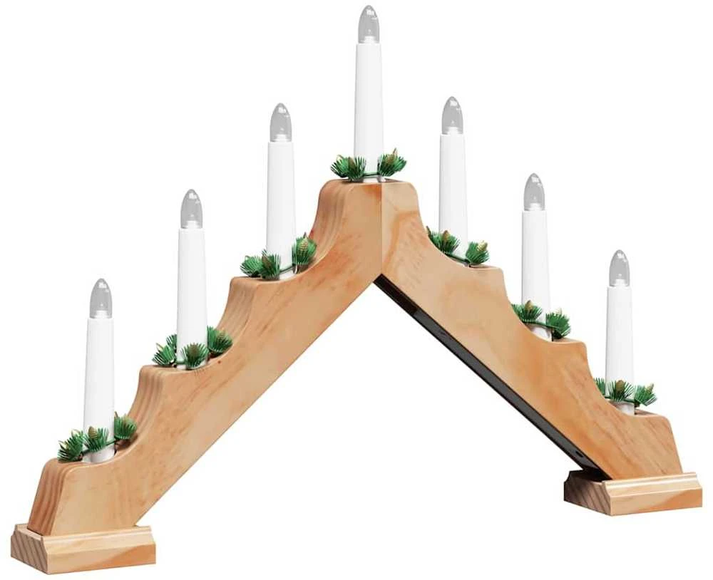 Kalėdų žvakių tiltas 7 LED Šilta balta 39.5 x 5 x 29 cm