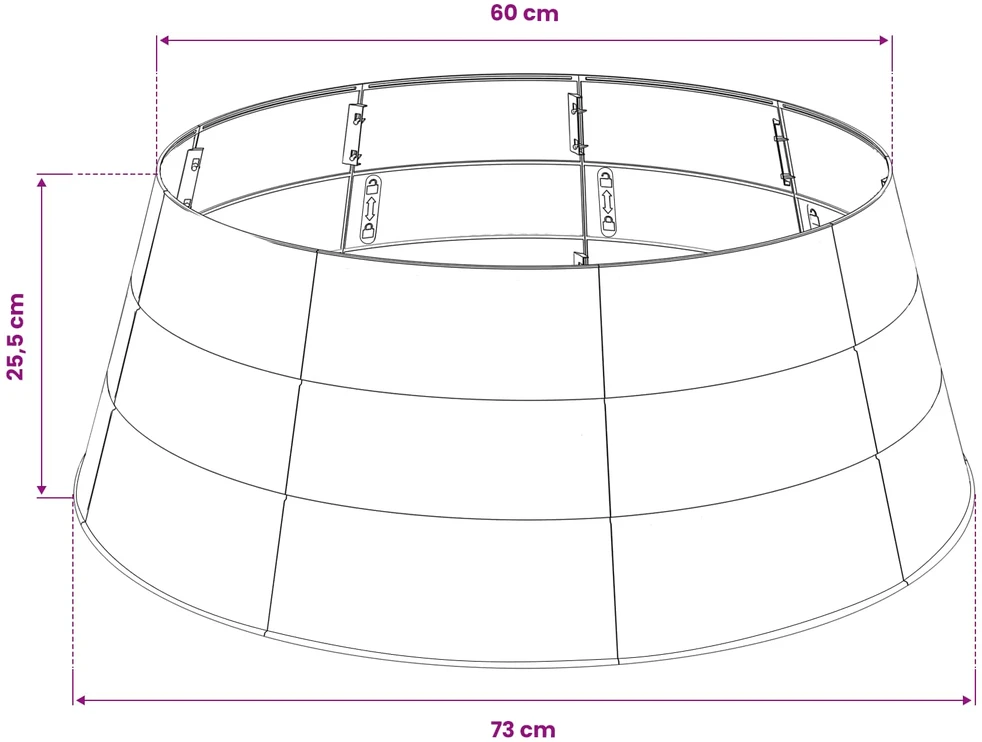 Kalėdųeglutėssijonas Kūgio forma Sidabrinė Ø 73 x 25,5 cm