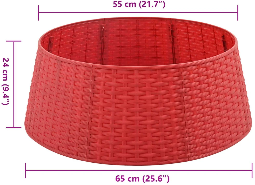 Kalėdųeglutėssijonas Raudona Ø 65 x 24 cm Plastmasė