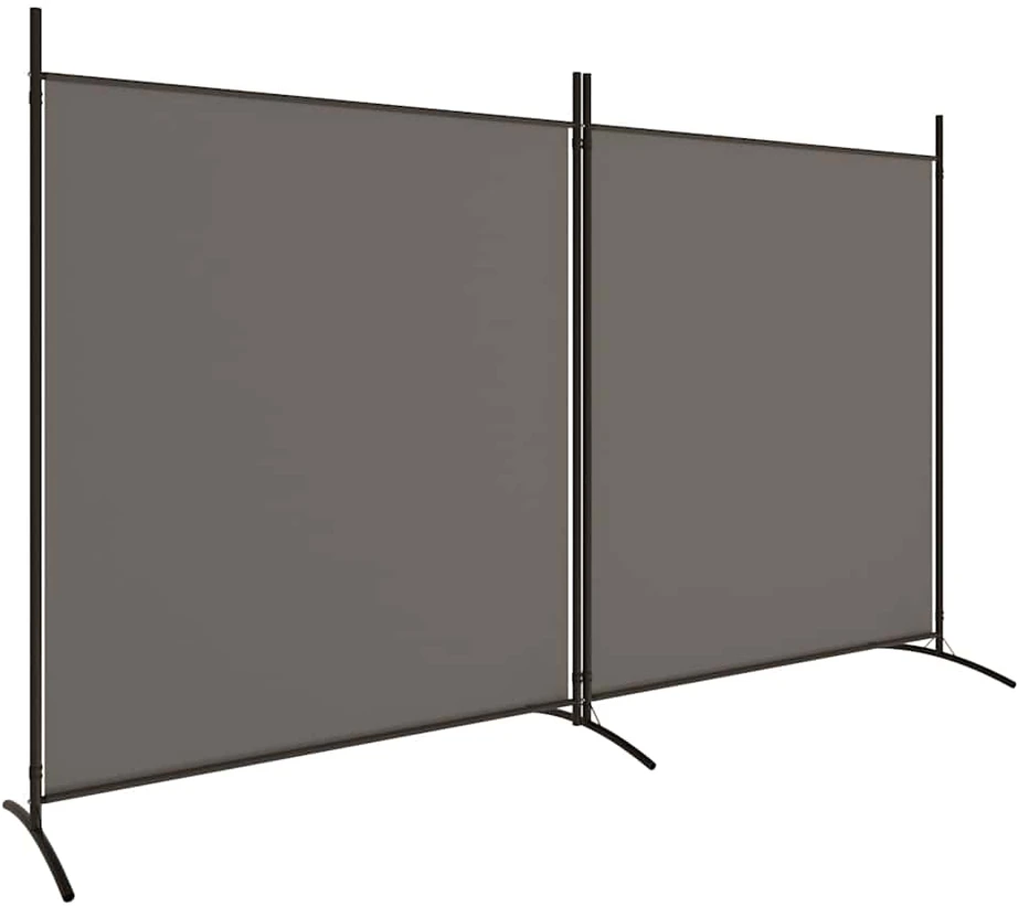 Kambario pertvara, 2 dalių, antracito, 348x180cm, audinys