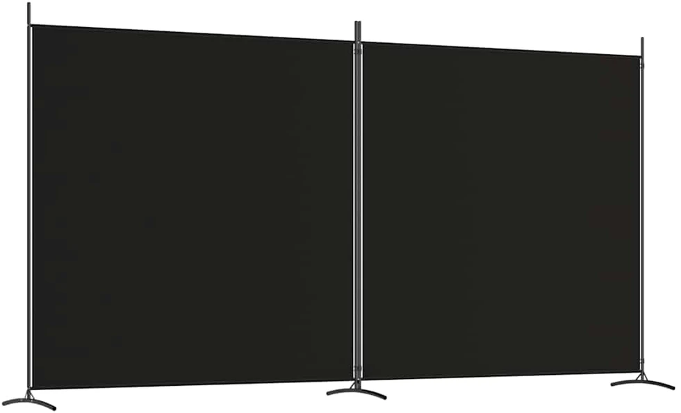 Kambario pertvara, 2 dalių, juodos spalvos, 348x180cm, audinys