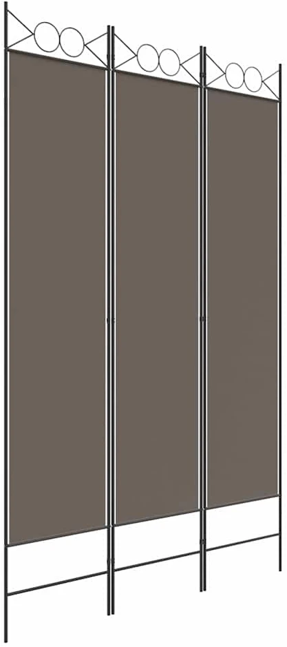 Kambario pertvara, 3 dalių, antracito, 120x220cm, audinys