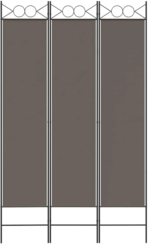 Kambario pertvara, 3 dalių, antracito, 120x220cm, audinys