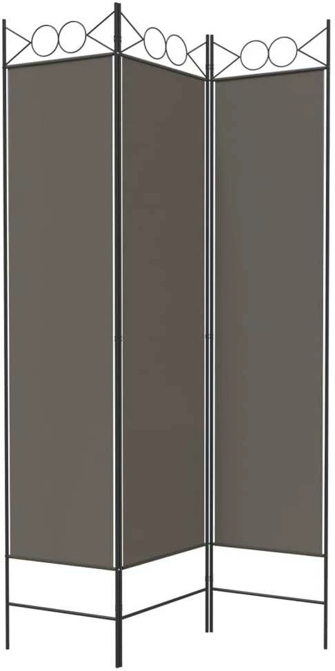 Kambario pertvara, 3 dalių, antracito, 120x220cm, audinys