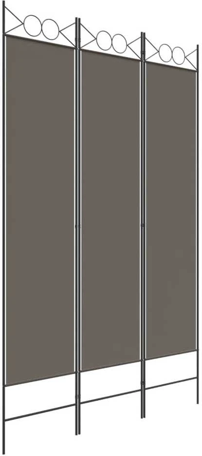 Kambario pertvara, 3 dalių, antracito, 120x220cm, audinys