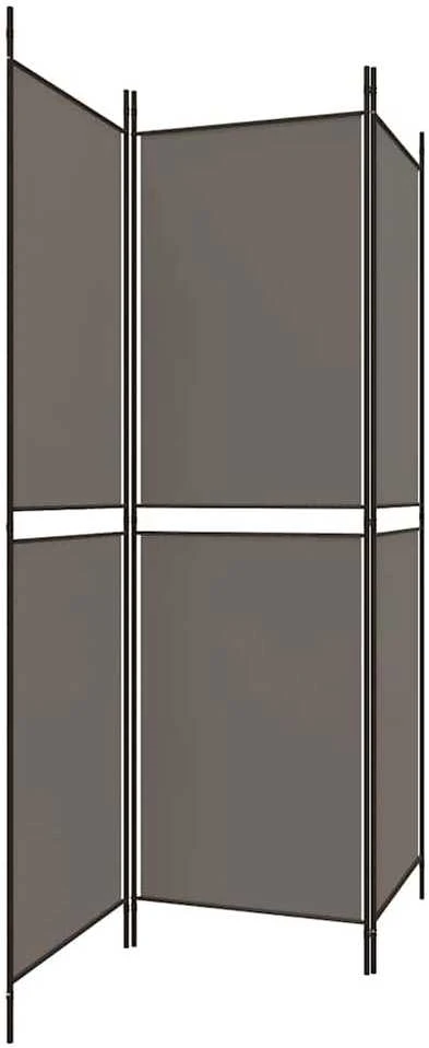 Kambario pertvara, 3 dalių, antracito, 150x180cm, audinys