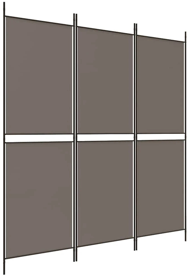 Kambario pertvara, 3 dalių, antracito, 150x220cm, audinys