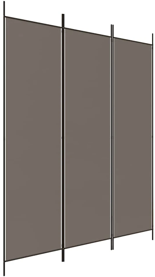 Kambario pertvara, 3 dalių, antracito, 150x220cm, audinys