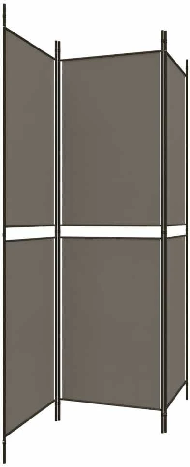 Kambario pertvara, 3 dalių, antracito, 150x220cm, audinys