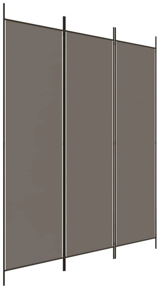 Kambario pertvara, 3 dalių, antracito, 150x220cm, audinys