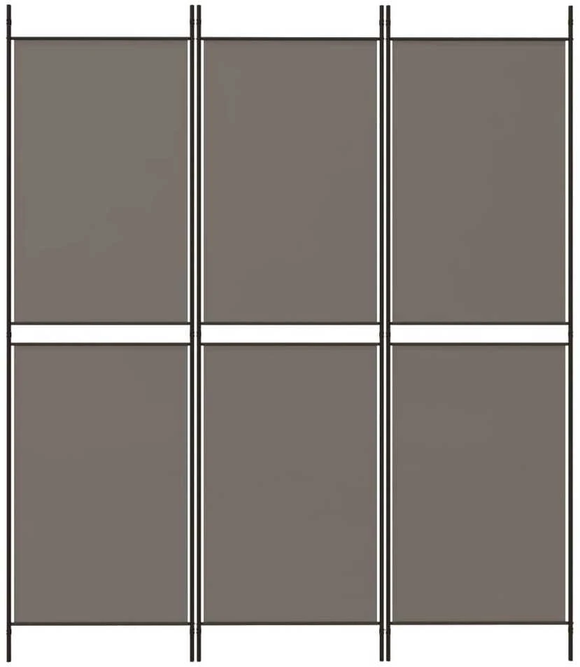Kambario pertvara, 3 dalių, antracito, 150x220cm, audinys