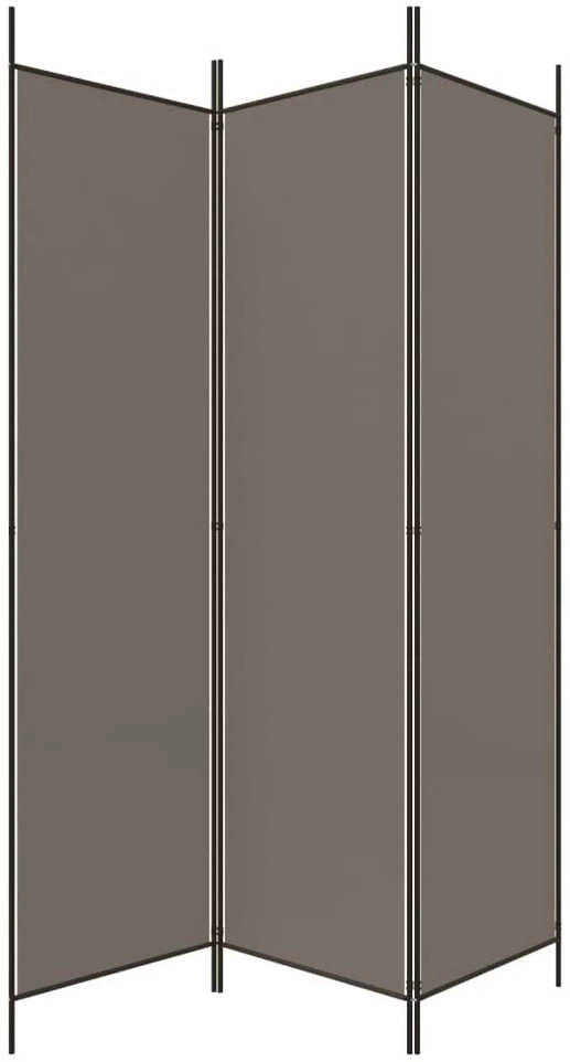 Kambario pertvara, 3 dalių, antracito, 150x220cm, audinys
