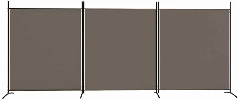 Kambario pertvara, 3 dalių, antracito, 525x180cm, audinys