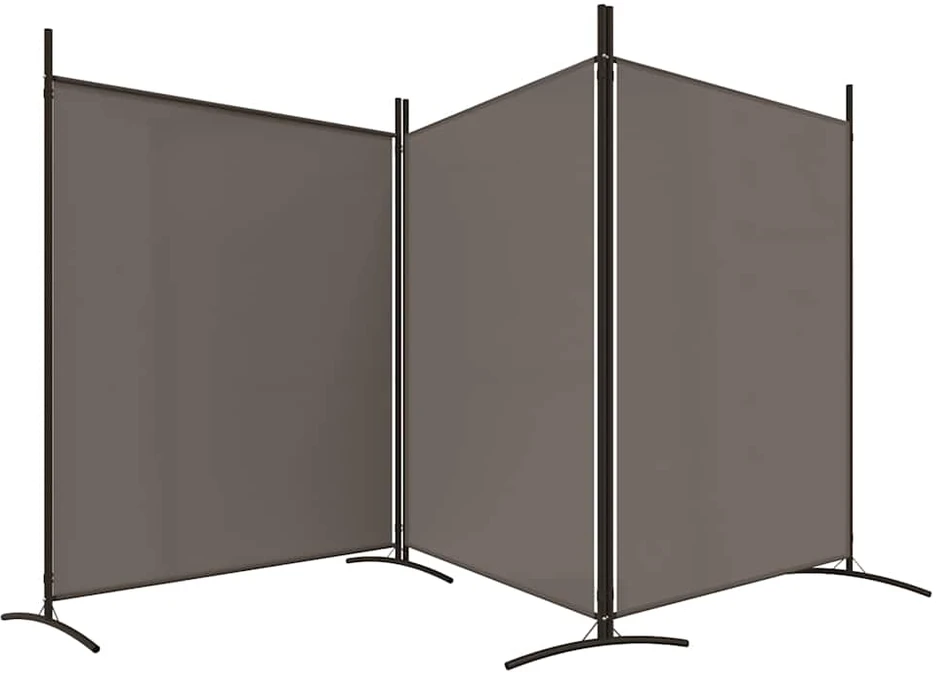 Kambario pertvara, 3 dalių, antracito, 525x180cm, audinys