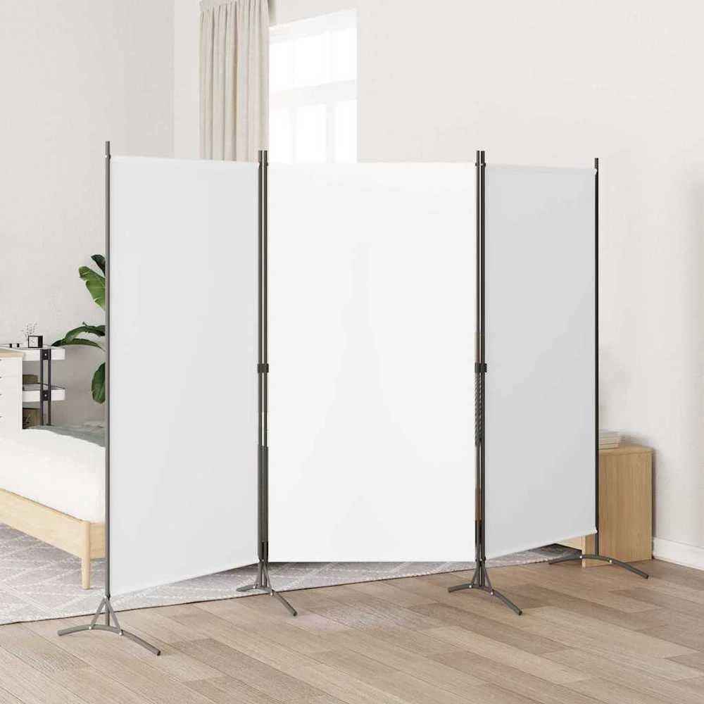 Kambario pertvara, 3 dalių, baltos spalvos, 260x180cm, audinys