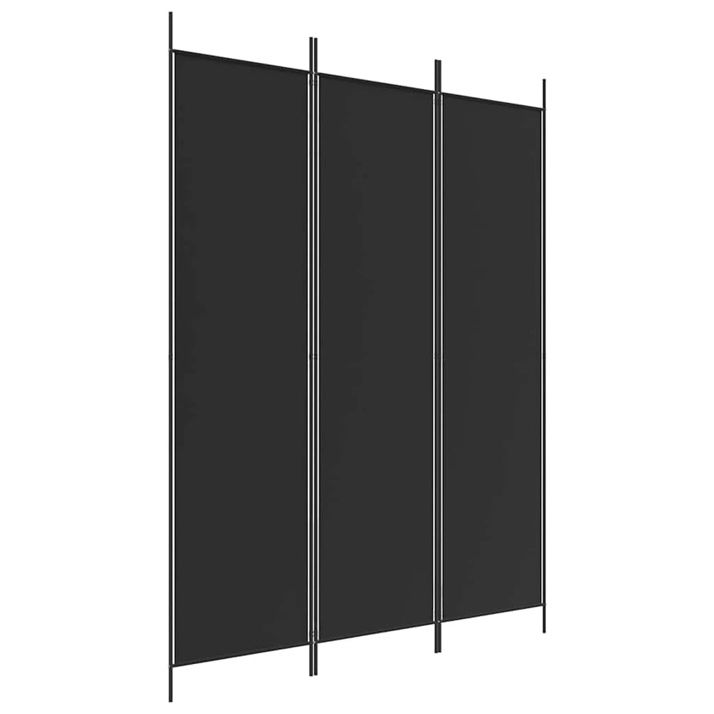 Kambario pertvara, 3 dalių, juodos spalvos, 150x200cm, audinys