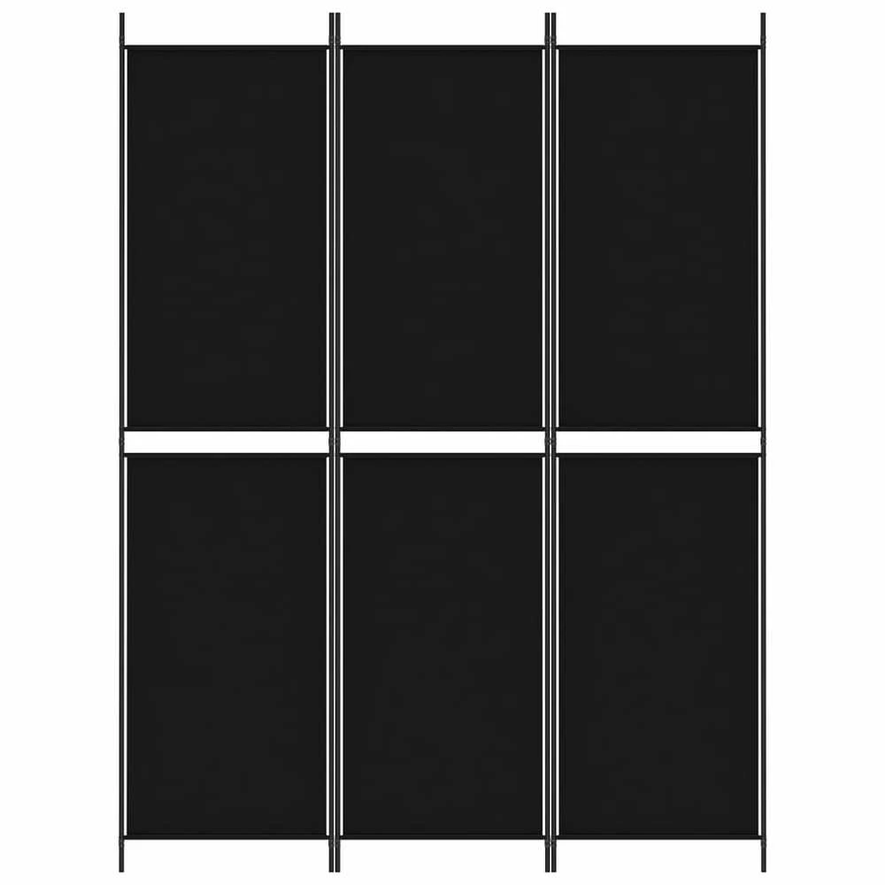 Kambario pertvara, 3 dalių, juodos spalvos, 150x200cm, audinys