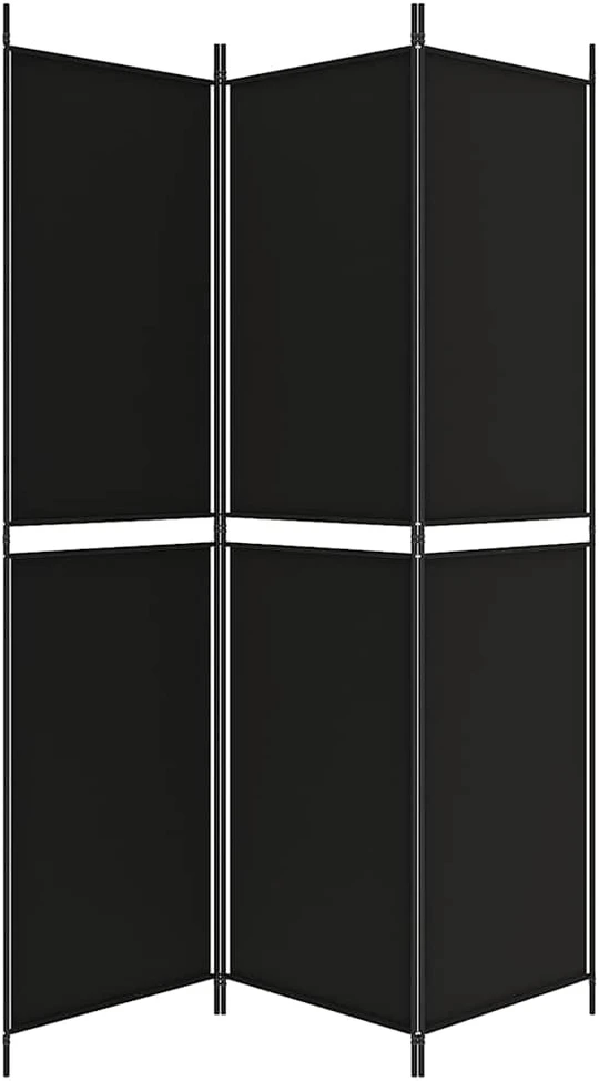 Kambario pertvara, 3 dalių, juodos spalvos, 150x200cm, audinys