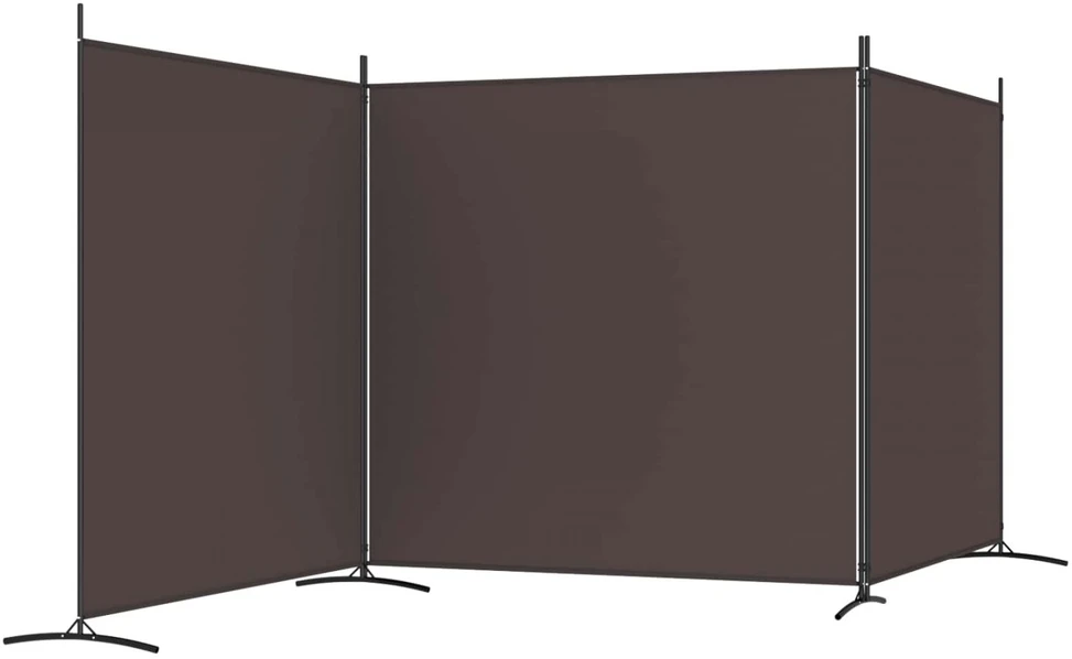 Kambario pertvara, 3 dalių, rudos spalvos, 525x180cm, audinys