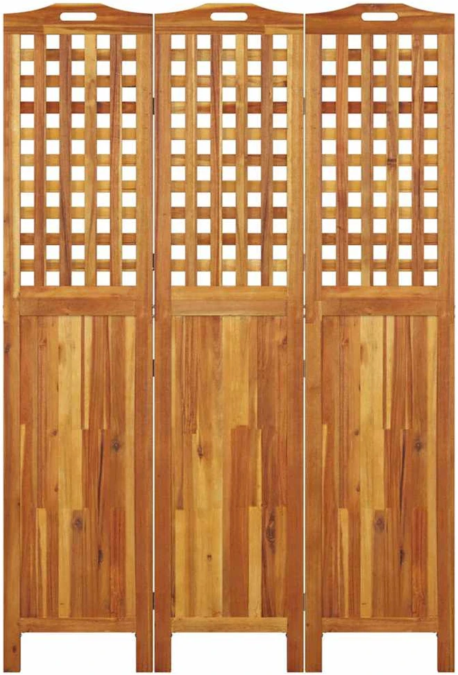 Kambario pertvara, 3 segmentai, 121,5x2x180cm, akacijos masyvas