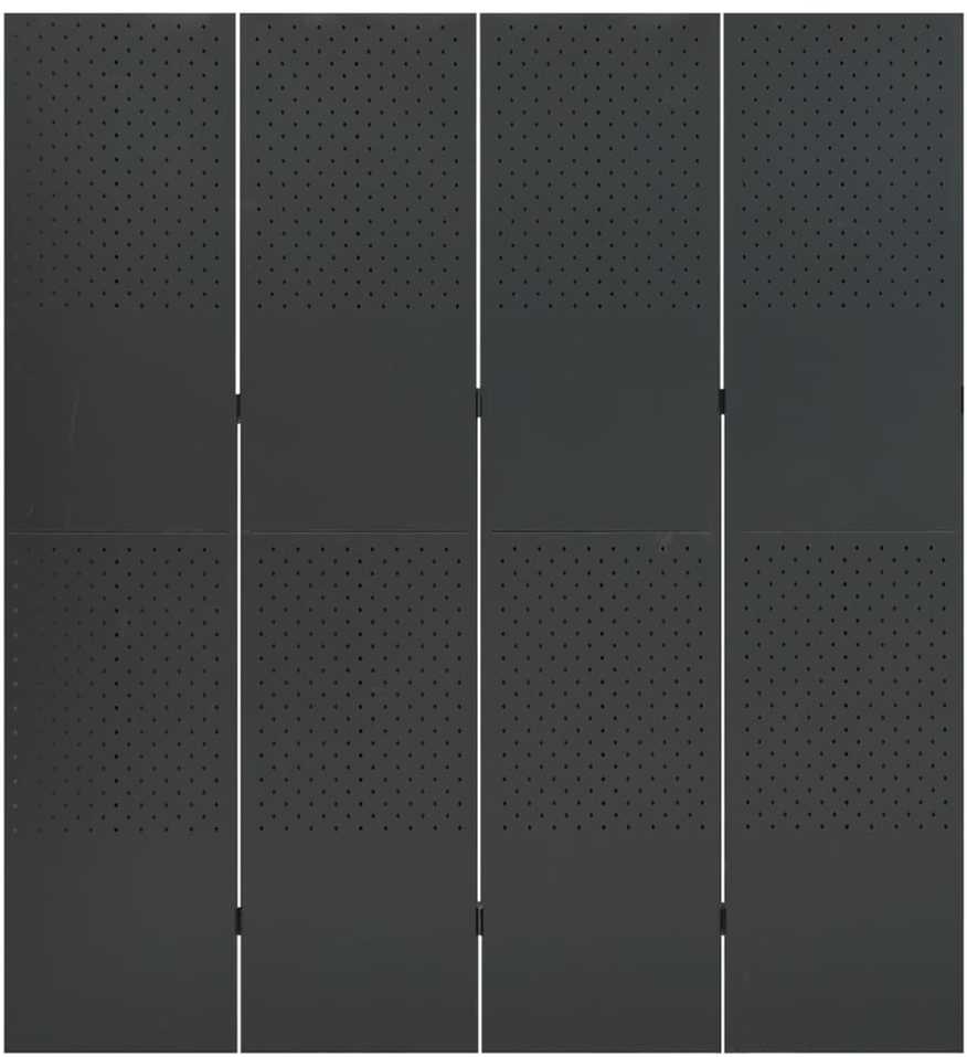 Kambario pertvara, 4 dalių, antracito, 160x180cm, plienas