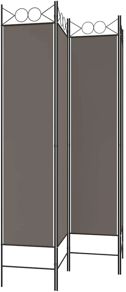 Kambario pertvara, 4 dalių, antracito, 160x200cm, audinys