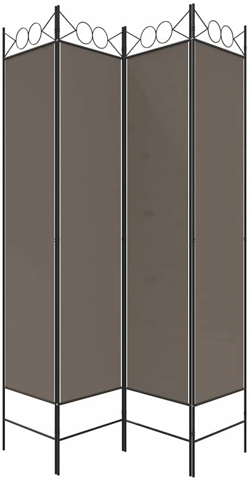 Kambario pertvara, 4 dalių, antracito, 160x200cm, audinys